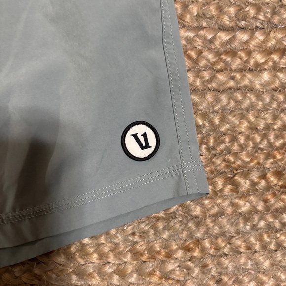 Gray Vuori Athletic Shorts with Black Waistband - Picture 2 of 4